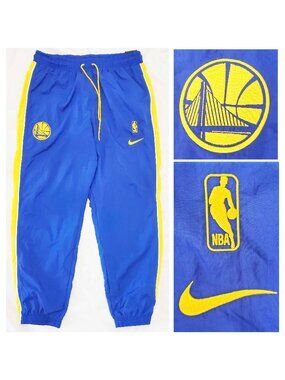 Nike NBA Golden State Warriors Pants Blue Athletic Track Men's XL NWT